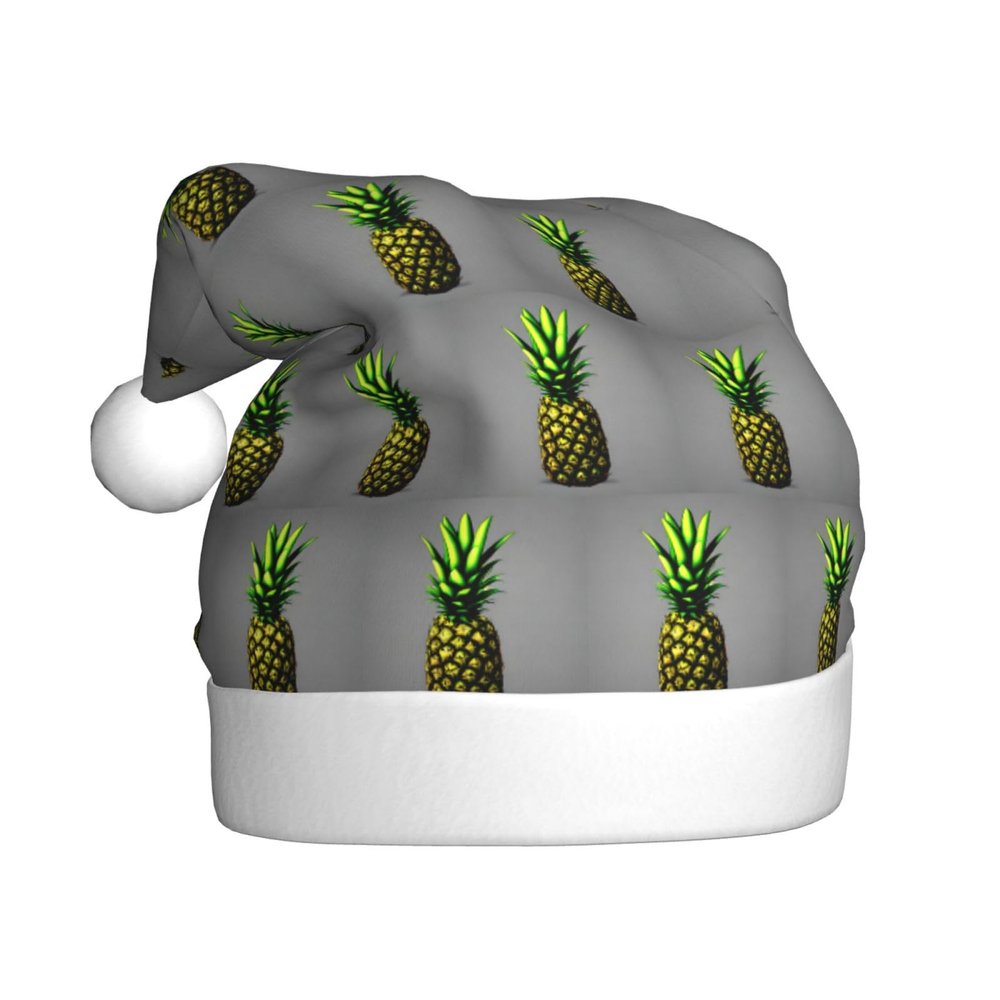 WHJDPP Cartoon Pineapple Printed Christmas Hat for Adult Festive Celebrations as a Gift for Men and Women