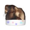 QASNLU cute Labrador Dog print Santa Hat Plush Light Up Funny Christmas Hat For skullcap Party Supplies Headwear view 2