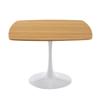 Eqsalisu 42 Inch Square Dining Table for 4-6 People, Mid-Century Modern Tulip Table with Sturdy Metal Pedestal Base, Oak MDF Tabletop for Kitchen, Breakfast, and Small Space Dining view 1
