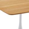Eqsalisu 42 Inch Square Dining Table for 4-6 People, Mid-Century Modern Tulip Table with Sturdy Metal Pedestal Base, Oak MDF Tabletop for Kitchen, Breakfast, and Small Space Dining view 4