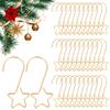 CRAFTYMELODY 100Pcs Golden Star Shaped Ornament Hooks Christmas Ornaments Hooks Stainless Steel Star Shaped Hangers for Christmas Tree Decorations Gifts Balls Hanging Party Decor Supplies view 1