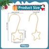 CRAFTYMELODY 100Pcs Golden Star Shaped Ornament Hooks Christmas Ornaments Hooks Stainless Steel Star Shaped Hangers for Christmas Tree Decorations Gifts Balls Hanging Party Decor Supplies view 2