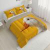 80" x 90" Coverless Duvet 7.5 Tog, Watercolor Animals Print Kids Reversible Washable Coverless Duvets, Yellow Super Soft Comfy Kids Duvets, 3 Duvet with 2 Pillowcase view 3