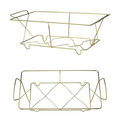 Full Size Gold Wire Metal Chafing Rack Buffet Serving, Catering, Parties, Events, Weddings, and Food Warmers Durable Reusable Rack for Disposable Trays and Pans (25)
