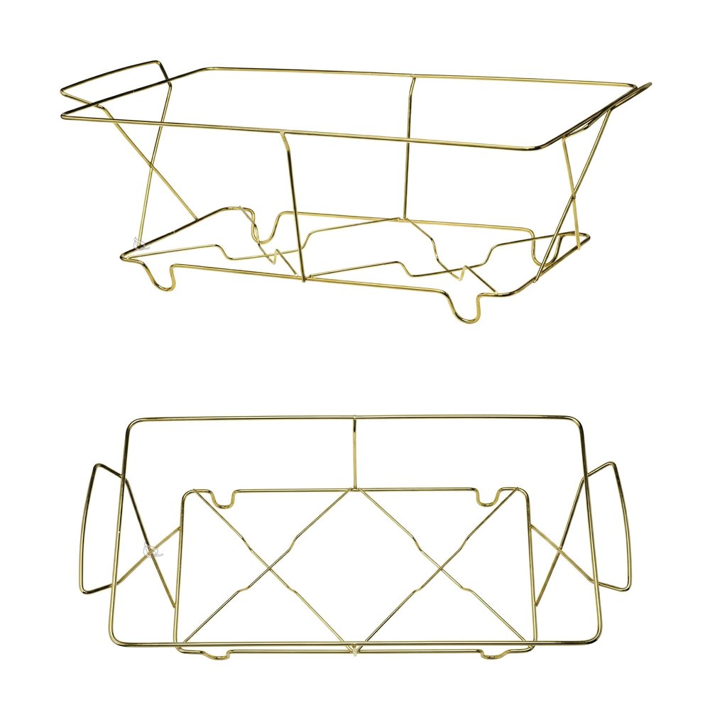 Full Size Gold Wire Metal Chafing Rack Buffet Serving, Catering, Parties, Events, Weddings, and Food Warmers Durable Reusable Rack for Disposable Trays and Pans (25)