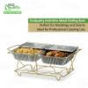 Full Size Gold Wire Metal Chafing Rack Buffet Serving, Catering, Parties, Events, Weddings, and Food Warmers Durable Reusable Rack for Disposable Trays and Pans (25) view 4