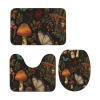 AOLBSPD Mushroom, Floral and Butterfly Bathroom Floor Mat Non Slip Washable 3 Piece Bathroom Decor 24x16in view 1