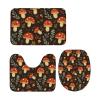 AOLBSPD Mushroom, Nut and Leaf Bathroom Floor Mat Non Slip Washable 3 Piece Bathroom Decor 24x16in view 1