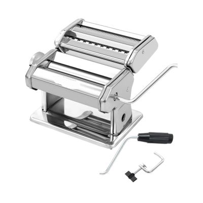 1pc Manual Pasta Roller Maker Set with Ravioli Attachment for Spaghetti, Fettuccine(Silver 2)