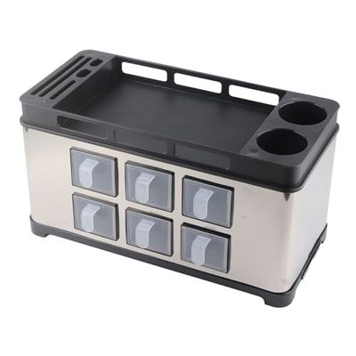 Multi-Function Spice Rack Organizer with Storage Box, Seasoning Bottle Holder, Includes Spoon & Knife, Ideal Kitchen Spice Container for Efficient Organization