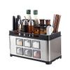 Multi-Function Spice Rack Organizer with Storage Box, Seasoning Bottle Holder, Includes Spoon & Knife, Ideal Kitchen Spice Container for Efficient Organization view 3