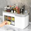 4-in-1 Multifunctional Kitchen Organizer - Seasoning Box with Spoon, Knife Holder & Brush Jar, 4 Cells Spice Storage for Cutlery, White Kitchen Essentials view 2