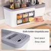 4-in-1 Multifunctional Kitchen Organizer - Seasoning Box with Spoon, Knife Holder & Brush Jar, 4 Cells Spice Storage for Cutlery, White Kitchen Essentials view 4