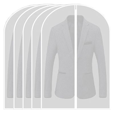 5 Pack 24" All Clear Garment Bags for Hanging Clothes, Clothes Cover for Closet Storage, Coat, Dress, Jacket, Shirt(60 * 100CM/24 * 39IN)