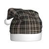QAWJNK striped checked print Santa Claus hat, holiday decorative hat New Year's party headwear Christmas party hat view 1