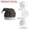 QAWJNK striped checked print Santa Claus hat, holiday decorative hat New Year's party headwear Christmas party hat view 4