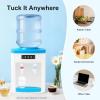 Top Loading Water Dispenser, 110V 550W Desktop Electric Water Dispenser 194 Hot and Cold Water Cooler Efficient Cooling & Heating for Bedroom Office Grocery Store & Cabinet (White + Blue) view 3