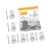 30pcs Strong Cupboard Fastening Plates with Not Erosion Coating Metal Carpentry Plate for Shelving Unit Assembly Quick Assembly Double Hole Connectors view 3