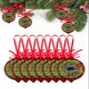 2025 Christmas Ornament Merry Christmas Berry Bow Pine Cone,Acrylic Hanging Accessories Christmas Tree Decoration for Party Holiday,Red Black Plaid Leaf Shape Xmas Pendant with Ribbons 8 Pieces view 1