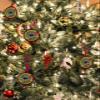 2025 Christmas Ornament Merry Christmas Berry Bow Pine Cone,Acrylic Hanging Accessories Christmas Tree Decoration for Party Holiday,Red Black Plaid Leaf Shape Xmas Pendant with Ribbons 8 Pieces view 2