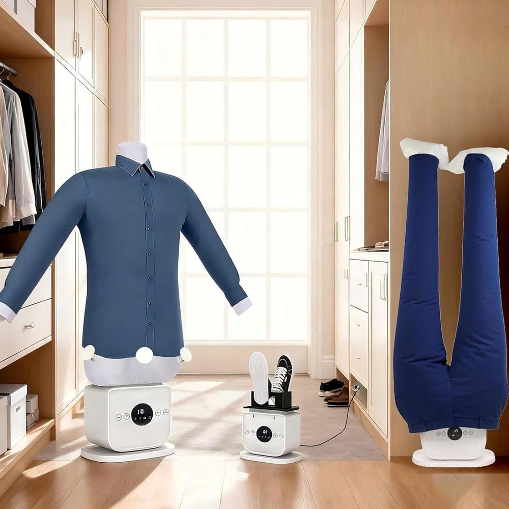 Automatic Ironing Machine, 1400W Foldable Steam Iron, 109 Pores Inflatable Shirt Ironing Machine 360Without Blind Spots Drying for Any Fabric Type Clothing & Shoes