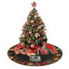 Christmas Tree Skirt I Love You to The Moon and Back Christmas Decorations Soft Red Green Christmas Decor Mat for Xmas Holiday Decorations 30" view 4