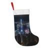 Aerial Night of View Hong Kong Print Christmas Stockings Holiday for Family Party Xmas Decor Gift Filling Accessory view 2