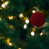 12Pcs Velvet Christmas Ornaments Balls Sets for Christmas, Shatterproof Ornaments Set, 8CM Red Flocked Ball Shatterproof Sets for Holiday Party Festival Indoor Home Shopping Mall Bedroom Window Store view 4