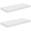 BUKSCYJS High Gloss White Floating Wall Shelf Set of 2, Modern Honeycomb MDF and Metal Design for Living Room Bedroom Office Decor, Durable Storage Solution with High Weight Capacity view 3
