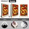 Chinese Lunar Year of the Snake Golden Art Print Traditional Oriental Home Decor Red Peony & Cloud Pattern Zodiac Wall Decor for Apartment Bedroom Living Room Office 24X36 in Unframed view 2