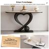59in Modern Narrow Console Table with Heart-Shaped Base White Slate Sofa Table Space-Saving Entryway Accent Table for Hallway/Foyer/Living Room(Gold C,100cm/39.4in) view 2