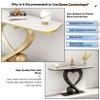 59in Modern Narrow Console Table with Heart-Shaped Base White Slate Sofa Table Space-Saving Entryway Accent Table for Hallway/Foyer/Living Room(Gold C,100cm/39.4in) view 4