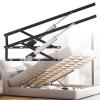 Hiedmeil Electric Bed Lift Mechanism, 2 PCS Steel Heavy Duty Bed Risers with Remote Control, Folding Bed Lifting Rod, Load 600KG, for Storage Box and Sprung Divan Bases White-1.5m (Black 0.8m) view 1