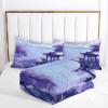 104" x 90" Coverless Quilt 7.5 Tog, Reversible Washable Purple Quilted Duvet, Super Soft Warm Comfy Fog City 3 Bedding Camping Duvet with 2 Pillowcases King view 4