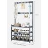 Freestanding 3-in-1 Coat Rack and Shoe Storage Organizer with Double Hooks for Entryway, Mudroom, Hallway - Space Saving Furniture Solution view 3