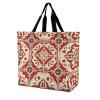 RLDOBOFE Reusable Grocery Bags, Foldable Shopping Bag with Strong Handles, Large Capacity Comes in Red And Beige Tote Bags for Travel, Waterproof Shoulder Bag for Work, Beach, Picnic, Bulk Gifts view 1