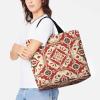 RLDOBOFE Reusable Grocery Bags, Foldable Shopping Bag with Strong Handles, Large Capacity Comes in Red And Beige Tote Bags for Travel, Waterproof Shoulder Bag for Work, Beach, Picnic, Bulk Gifts view 2