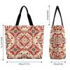 RLDOBOFE Reusable Grocery Bags, Foldable Shopping Bag with Strong Handles, Large Capacity Comes in Red And Beige Tote Bags for Travel, Waterproof Shoulder Bag for Work, Beach, Picnic, Bulk Gifts view 4