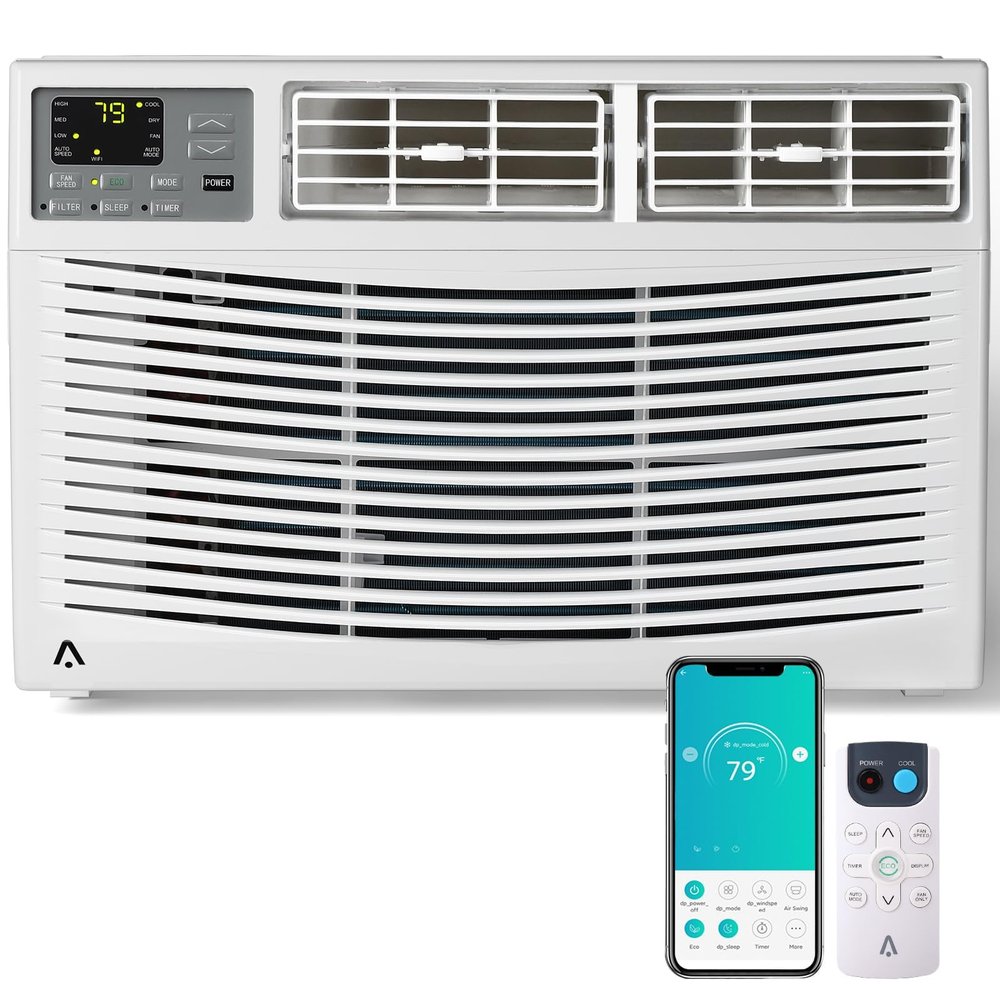Garvee 12000 BTU Window Air Conditioner 115v, Fast Cooling for Rooms Up to 550 Sq.Ft, WiFi-Enabled with Remote Control Reusable Filter, Ideal for Apartment, Living Room, Office, Kitchen