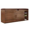 Entryway Shoe Storage Bench Flip-top Storage PU Leather Seat Cushion Shoe Bench with Storage Cabinet Doors Shoe Cubby for Entryway Bedroom Living Room(Brown,100 * 35 * 53cm) view 1