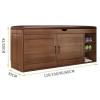 Entryway Shoe Storage Bench Flip-top Storage PU Leather Seat Cushion Shoe Bench with Storage Cabinet Doors Shoe Cubby for Entryway Bedroom Living Room(Brown,100 * 35 * 53cm) view 2