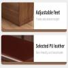 Entryway Shoe Storage Bench Flip-top Storage PU Leather Seat Cushion Shoe Bench with Storage Cabinet Doors Shoe Cubby for Entryway Bedroom Living Room(Brown,100 * 35 * 53cm) view 4