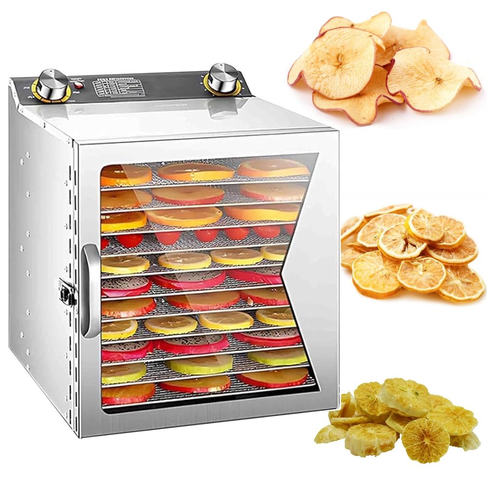 1000W Food Dehydrator Machine with 12 Stainless Steel Layers, Adjustable Timer & Temp Control for Jerky, Herbs, Fruits & Meat - Perfect for Drying Beef & Snacks