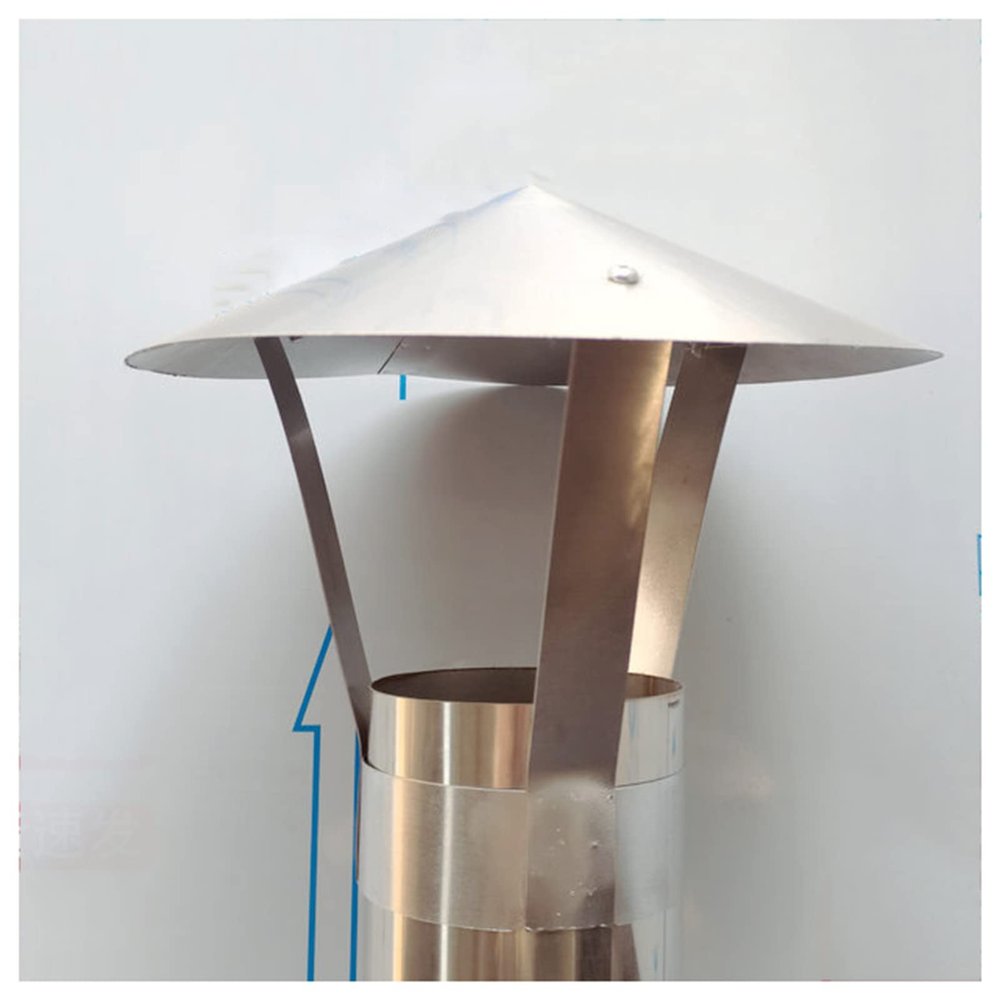 GAZOGJ Chimney Rain Cap,Chimney Flue Cover, All Weather Conditions Top Round Exhaust Cap,for Ducting Ventilation Cap Rain Hat Hood Chimney, Pipe Rain Cover Protector Cap,d21cm/8,d9cm/3.54in