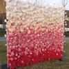 5D Fabric Gradient Fake Flower Backdrop, High-Density Silk Rose, Artificial Flower Wall, for Wedding Decor, Ceremony, Reception(Excluding Flower Racks),1.22.4m/48ft view 2