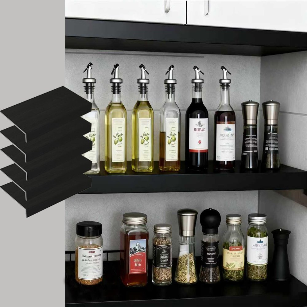 Mzgtyw 5PCS Wire Shelf Covers for Pantry, Preventing Leakage of Items & Removable, 17x9in,PVC Wire Rack Covers for Shelves Closet Kitchen(Black)