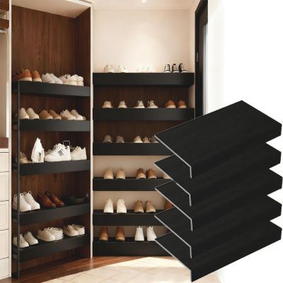 5PCS Wire Shelf Cover 49x12inPVC Wood-Like Wire Rack Covers,Shelf Liners for Pantry, Closet, Bathroom & Kitchen, Waterproof Scratch Resistant Easy Install, Black