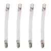 Odorkle 4PCS Elastic Crisscross Bed Mattress Sheet Straps Holder Clips Easy Install Adjustable Fasteners Keep Sheets Tightly Good Resilience Protects Fabric 8in Stretchable (Black White) (White) view 1