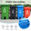 Large Trash Can Outdoor Garbage Can with Lid and Wheels, High-Capacity Step-On Trash Can Available in 26/32/63 Gallon, Easy to Clean, Ideal for Outdoor & Commercial Use(Blue,63 Gallon) view 4