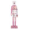 Pink Wooden Nutcracker Soldier Figurine, 30cm Christmas Table Decor view 1